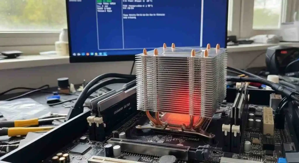 BIOS voltage settings screen showing why high voltage makes the temp too hot for a CPU.