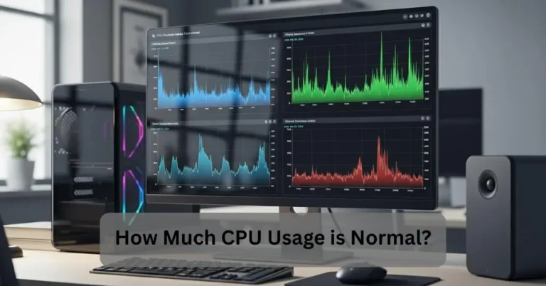 A desktop showing stats to understand how much CPU usage is normal for a computer