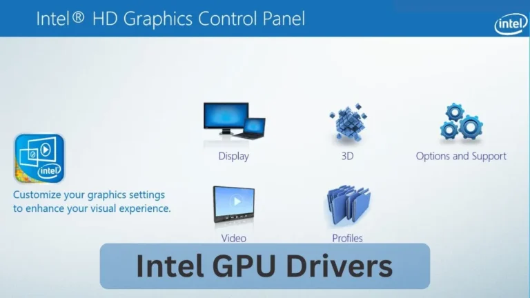 Intel GPU Drivers control panel interface for display, 3D, and video settings